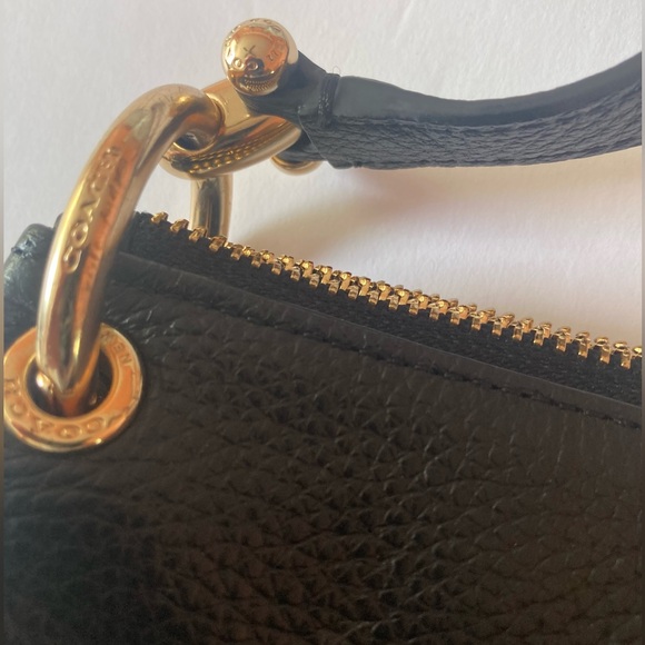 Coach Black Leather crossbody Bag with Gold Accents - Picture 2 of 13